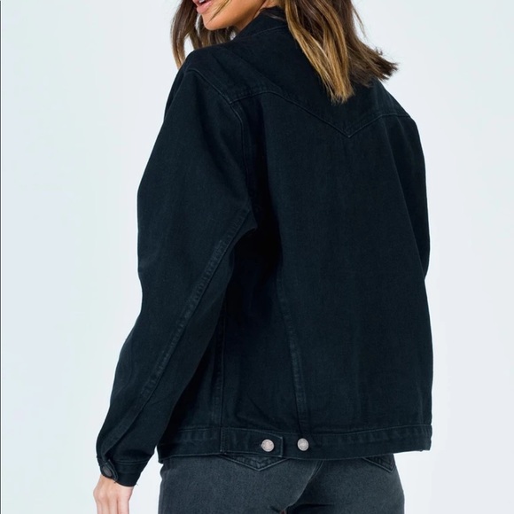 Princess Polly Phoenix Denim Jacket in Black - Picture 8 of 11